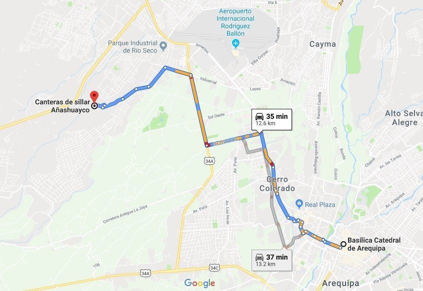 mapa ruta del sillar